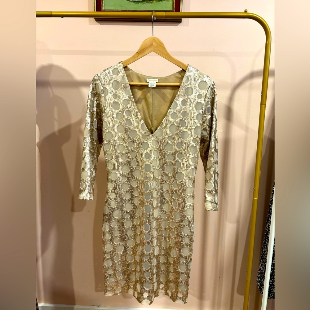COPY - Golden sequin mini dress. Rubber Duck size Large. Like new.